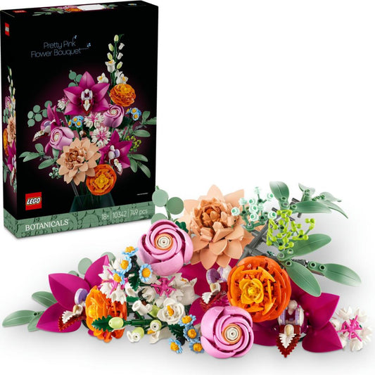 LEGO LEGO® Botanicals Pembe Çiçek Buketi 10342 - Yetişkinler için Dekoratif Çiçek Yapım Seti (749 Parça)