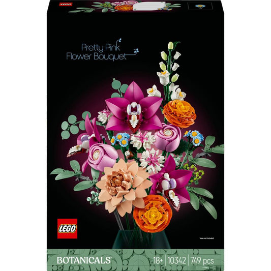 LEGO LEGO® Botanicals Pembe Çiçek Buketi 10342 - Yetişkinler için Dekoratif Çiçek Yapım Seti (749 Parça)