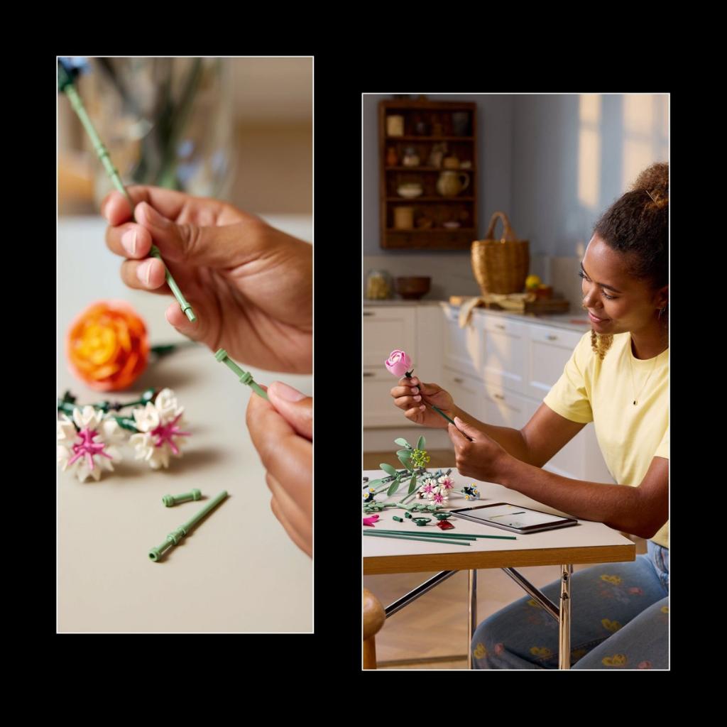 LEGO LEGO® Botanicals Pembe Çiçek Buketi 10342 - Yetişkinler için Dekoratif Çiçek Yapım Seti (749 Parça)